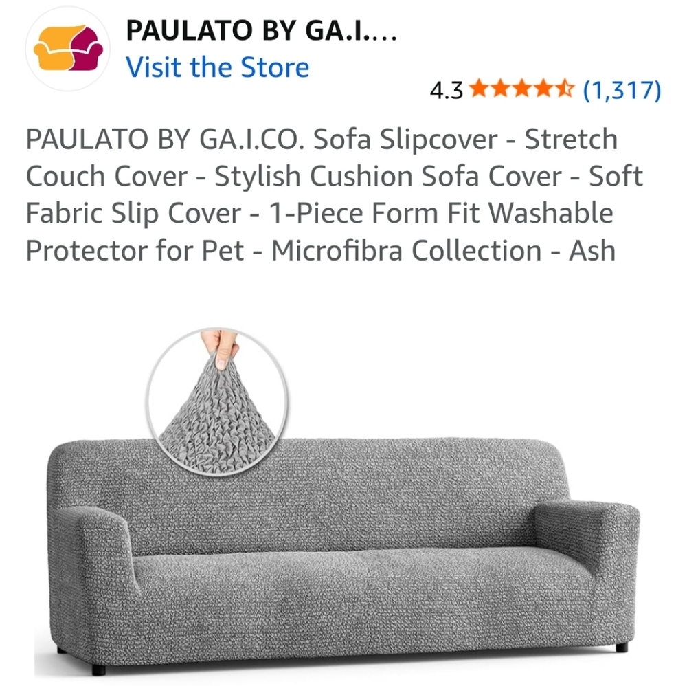 Brand new Microfibra Collection Ash Sofa Protector 4 seaters size